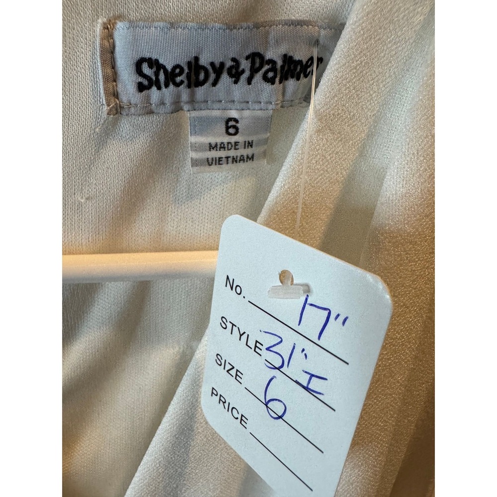 125 Shelby & Palmer Womens Colorblock Jumpsuit White Black Tie Waist Wide Leg 6 - Picture 2 of 2